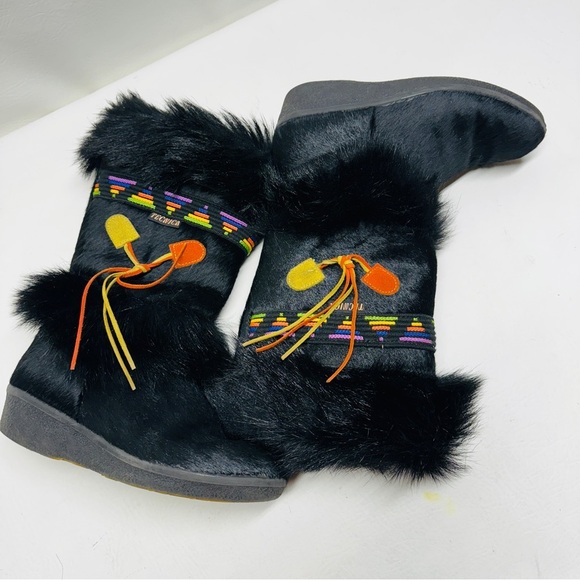 TECNICA ITALIAN FULL FUR WITH SUEDE TASSEL BOOT Vintage Pride size 38 US8 - Picture 1 of 9